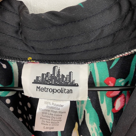 Vintage Style Black Floral Rose Oversized Kaftan House Dress - Picture 4 of 5